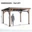 Pavillon de jardin en bois 12x10Ft Lean-To avec toit rigide en acier galvanisé pour toit, acier et cour