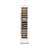 ZLINE 18 in. 9.0 cu. ft. DuraSnow Steel Triple Zone 68 Bottle Left Hinge Column Wine Cooler