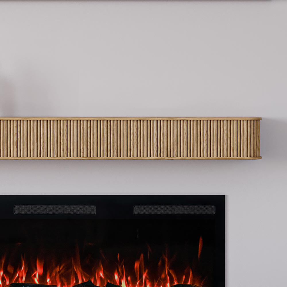Modern Ember Alfama Fireplace Mantel Shelf, 72", Blonde