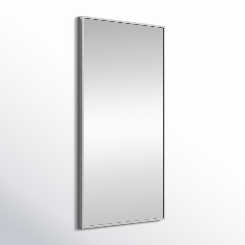 Sabine Metal Rectangle Wall Mirror, 36" x 18", Gray