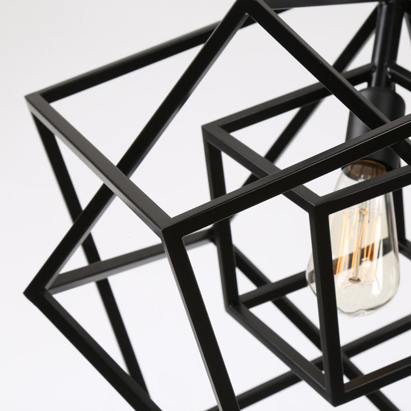 Luminaire suspendu géométrique noir 1 lumière