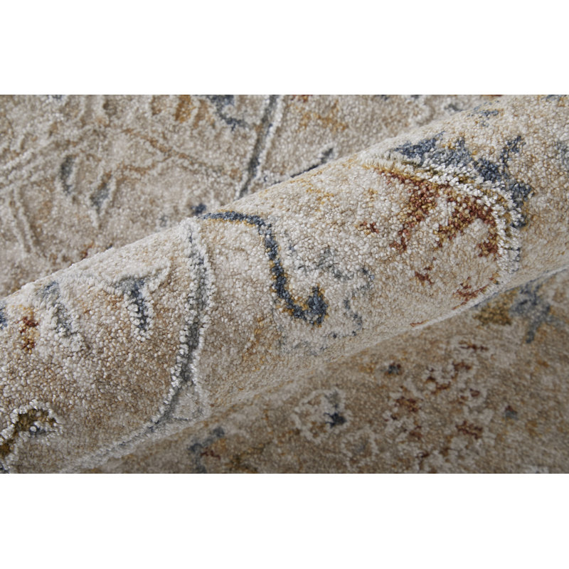 Tapis rectangulaire en polyester tissé à la machine Maximiano, Tapis de couloir 2 pi 6 po x 7 pi 3 po