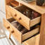 Buffet Mid-Century moderne en bois massif Burlywood