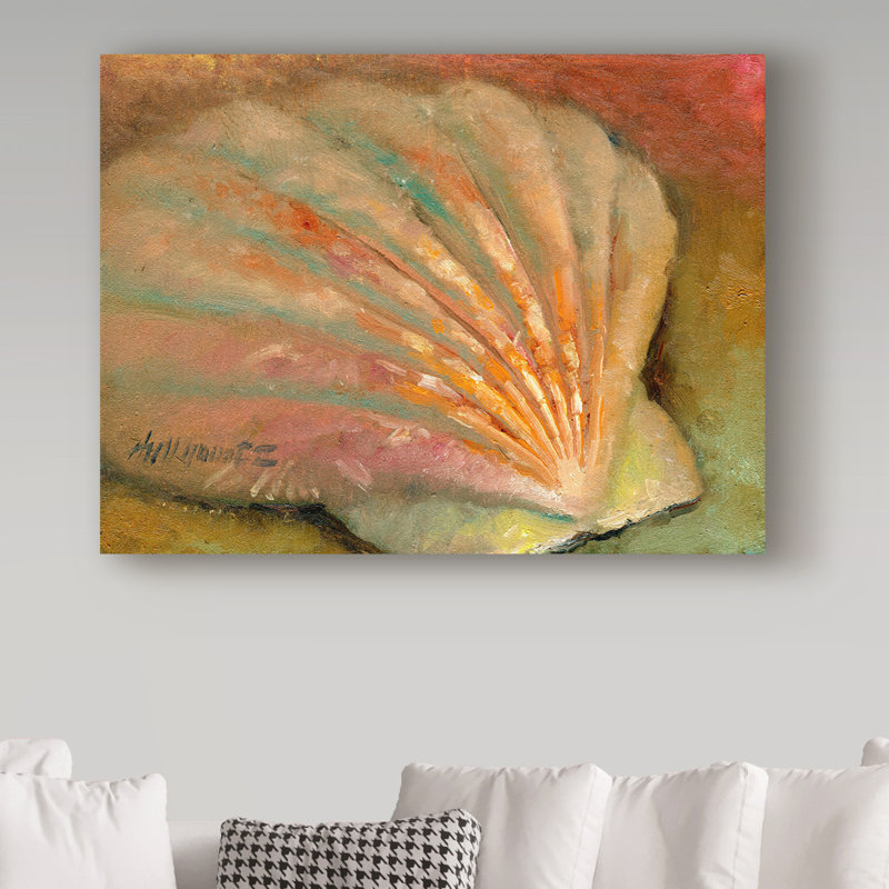 Galan «Scallop Seashell», reproduction de peinture acrylique sur toile tendue, H 18 po x l 24 po x P 2 po