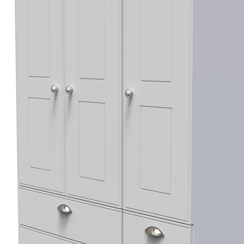 Conners Tall Triple 4 Drawer Wardrobe , Grey Matt
