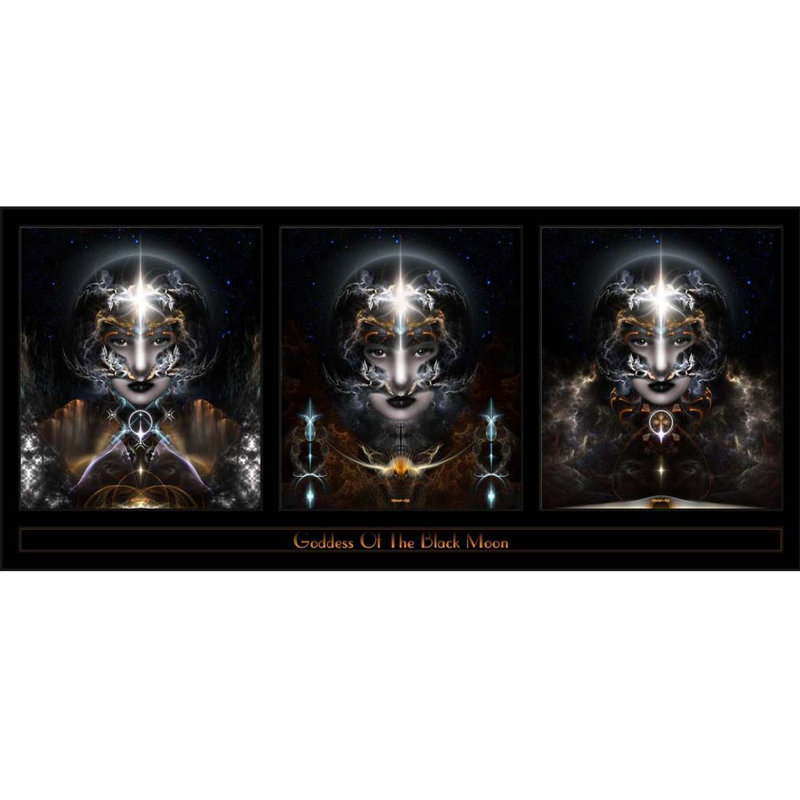 Adhésif décoratif Xzendor7 déesse de la lune noire, H 11 po x l 24 po