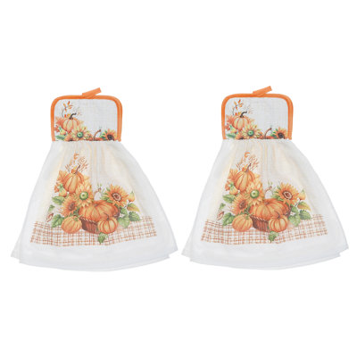 Ensemble de 2 essuie-mains Tie (citrouille)