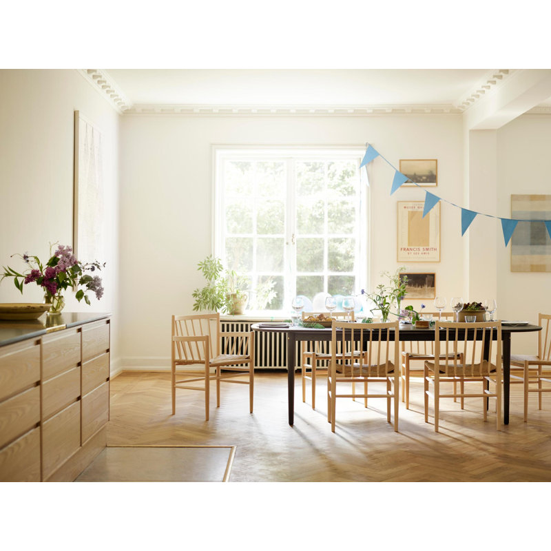 Bjork Oak Extendable Dining Table, 29.13”H x 110.24”L x 39.37”W, Black