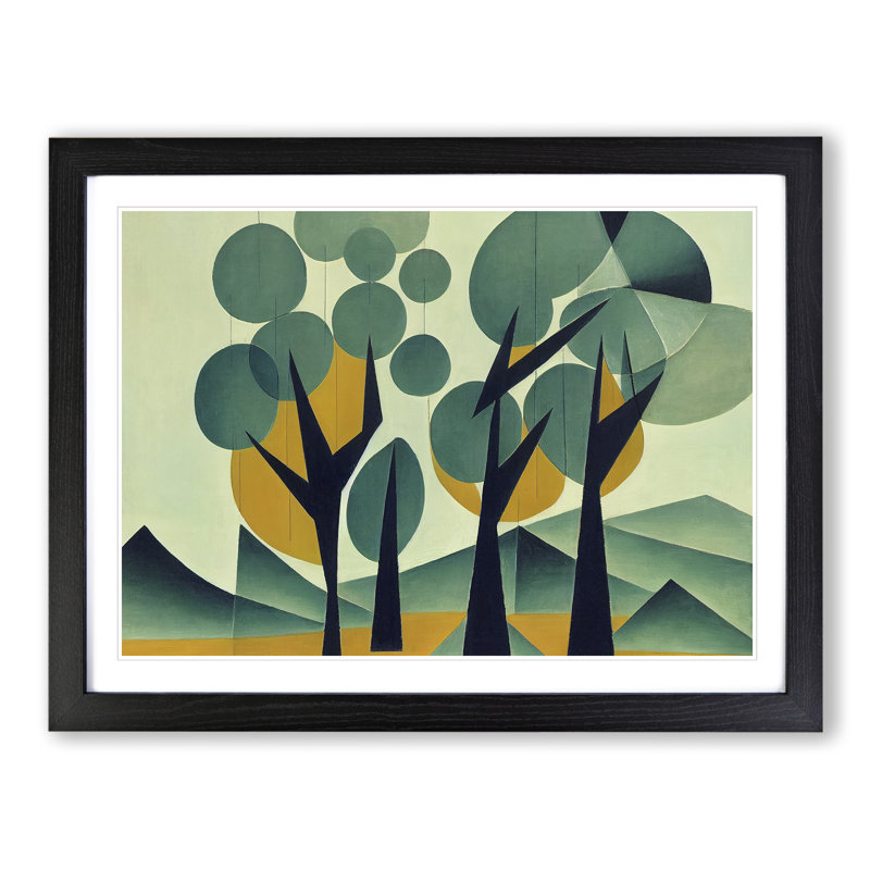 Spellbinding Abstract Trees - Framed Print, Black, 46cm H x 64cm W x 2cm D