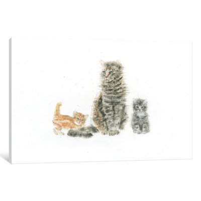 Chat et chatons, impression sur toile tendue