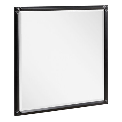 Holmesdale 36" x 34" Modern Rectangular Mahogany Framed Bathroom Wall Mirror