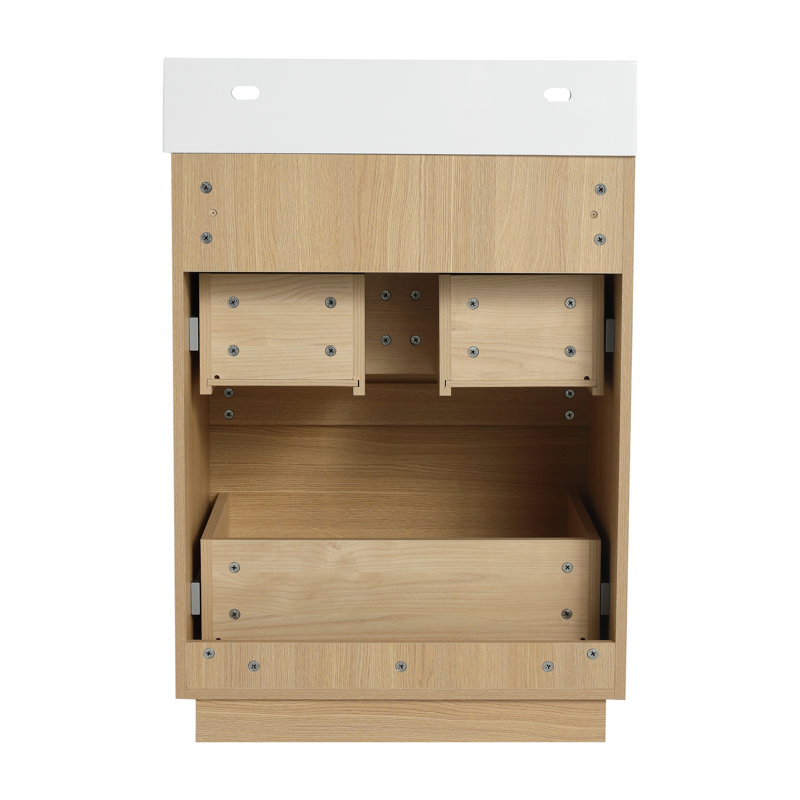 Meuble-lavabo simple 24 po Mordy, Marron clair