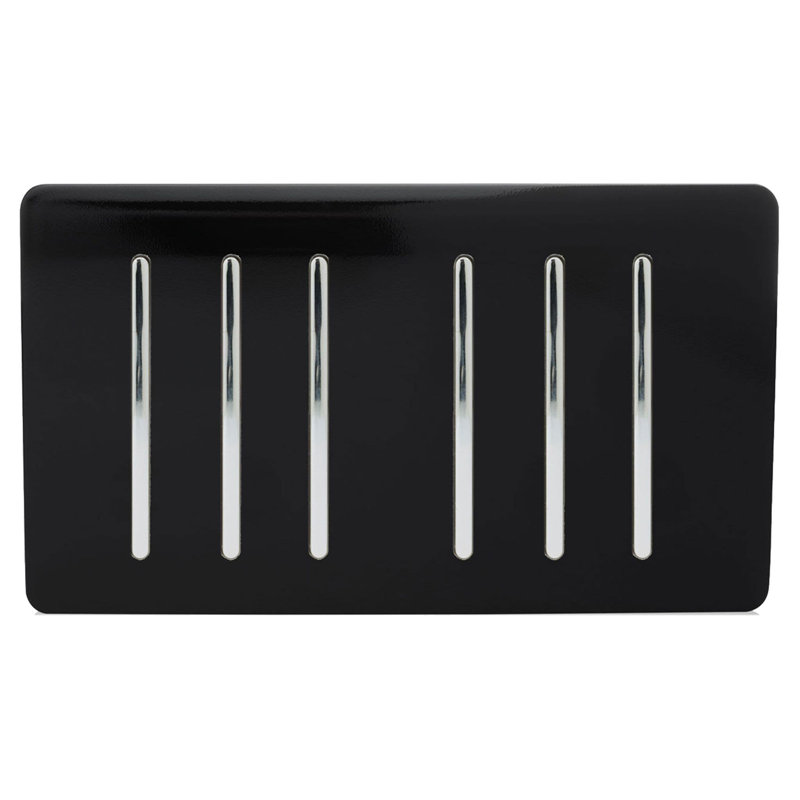 Trendi Switch Gang 1 or 2 Way Light Switch, Gloss Black