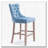 Velvet Upholstered Barstools with Button Tufted Decoration and Wooden Legs-1101798215-1101798209