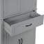 Grande armoire de salle de bain grise, portes, tiroir, tablette réglable, armoire de rangement polyvalente et pratique grise, application large-2096859043-2096859047
