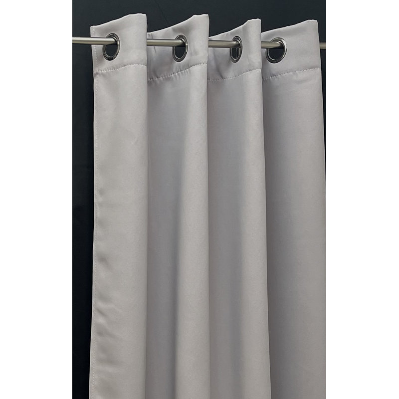 Rideaux en polyester, Argent, 54 po x 63 po