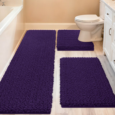 Upgrade Extra Large Sage Bathroom Rug Set 2 Pieces 32"x20"+24"x17" Ultra Soft, Thick Absorbent Bath Mats, Non Slip Chenille Toilet Mat for Bathroom, Bedroom, Kitchen