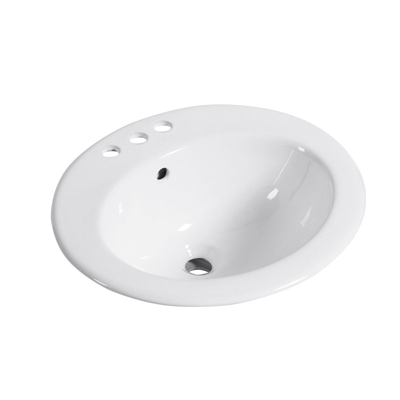 DAX 17.68'' White Oval Bathroom Sink