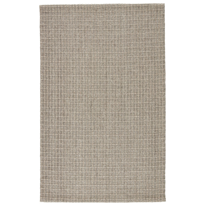 Geremia Plaid Area Rug in Gray, Rectangle 2' x 3'