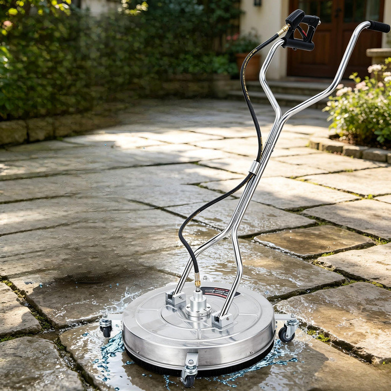 Nettoyeur de surface en acier inoxydable 24 po - 4 000 lb / po², chariot à 4 roues pour terrasses, patios et trottoirs