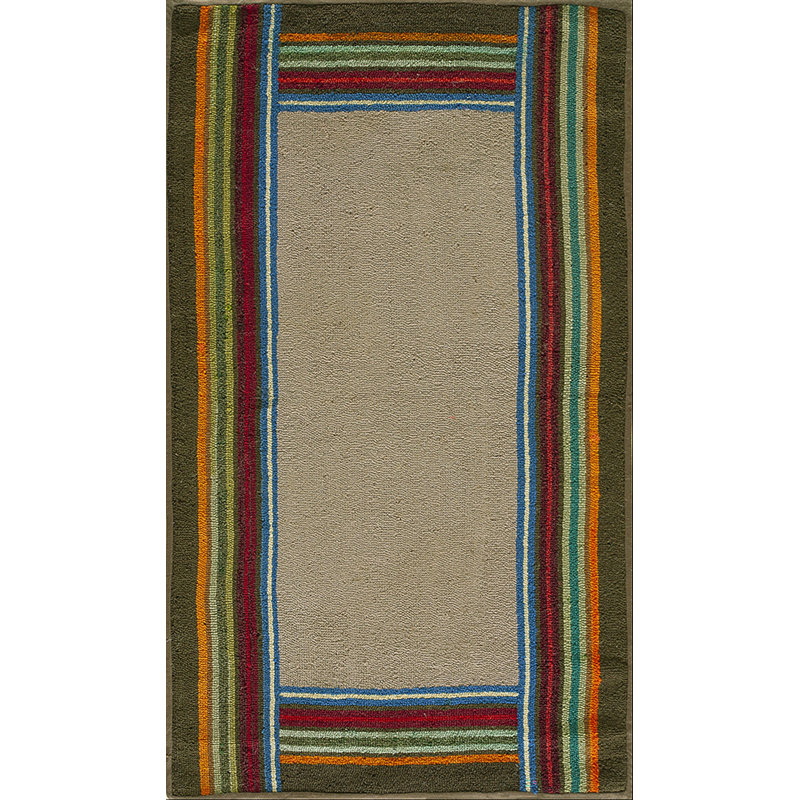 Vintage American Hooked Mid Century Modern Rug