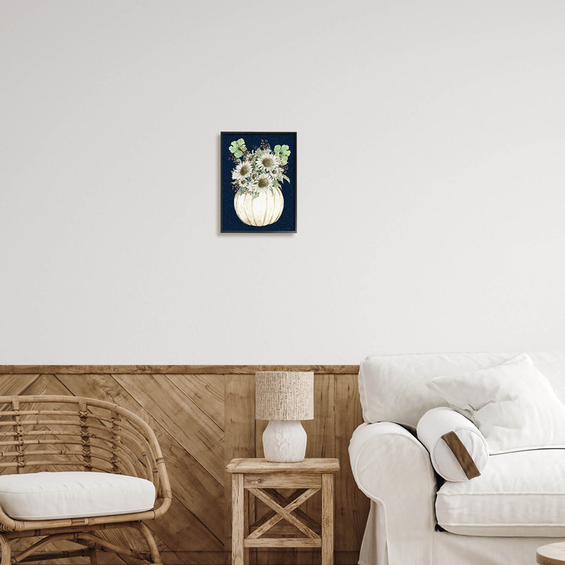 Bouquet de citrouille d'automne, giclée par Cindy Jacobs, Giclée encadrée noir minuit, H 14 po x l 11 po x P 1,5 po