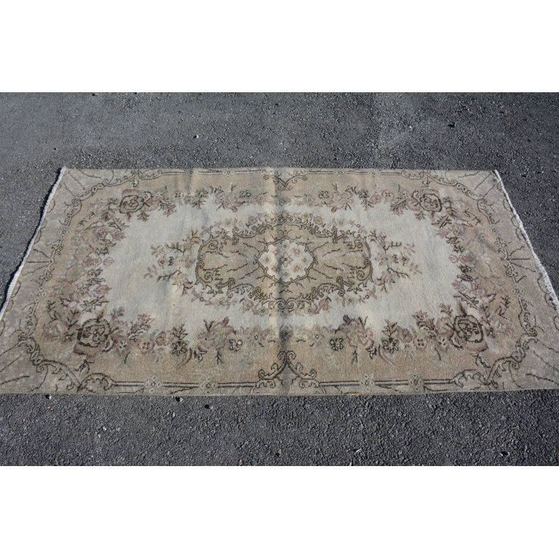 Vintage Rugs, Modern Rug, Turkish Rugs, Kitchen Rugs, Brown  3.6x6.7 ft Area Rugs