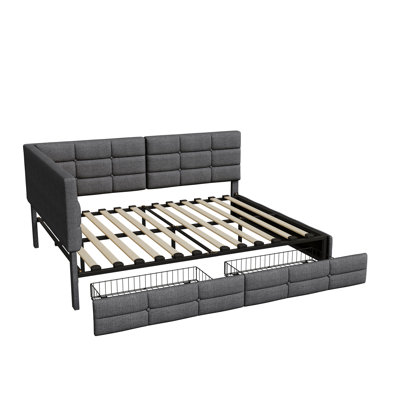 Upholstered Daybed with Drawer Storage