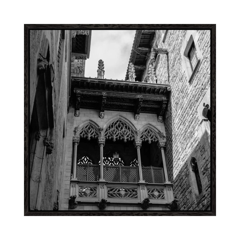 Barcelona Gothic Quarter II by Bethany Young - Print on Canvas, Black Framed, 93.98cm H x 93.98cm W x 3.81cm D