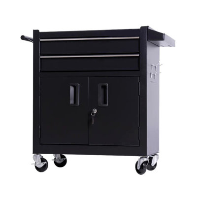 Nizamettin 31.1'' W Iron Bottom Rollaway Chest with Wheels