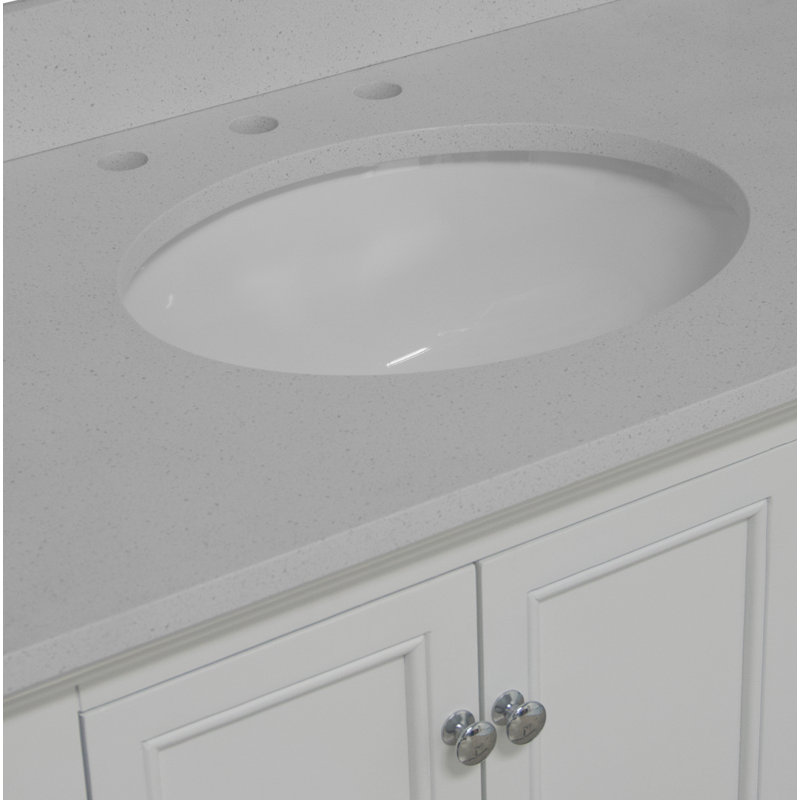 Ensemble de meuble-lavabo simple 36 po Ferdinand, Blanc, Quartz