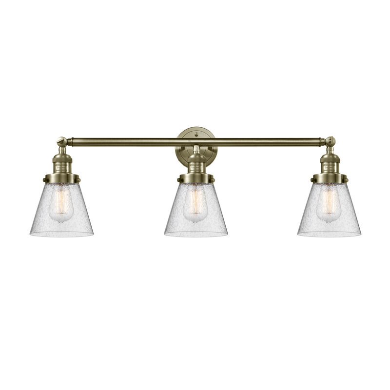 Andrews 3 - Light Dimmable Vanity Light, Antique Brass, Seedy, Bulb Not Included