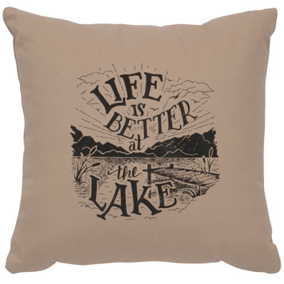 Coussin Wooded River Image - Life is Better - Albâtre en coton