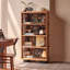 Vitrines en bois massif brun noisette