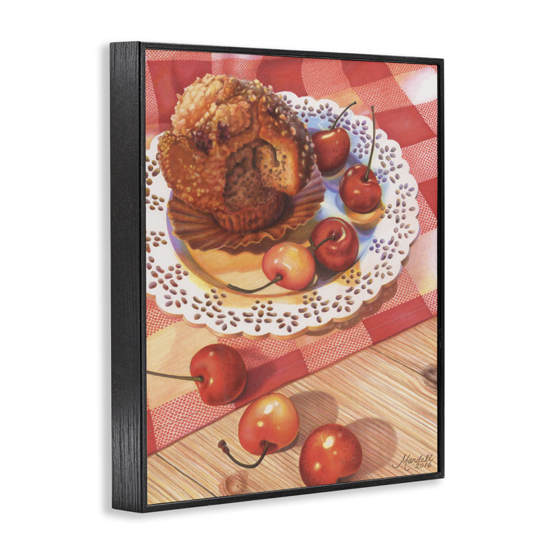 Art champêtre et muffins par Mardell Schuster, Giclée encadrée noir minuit, H 14 po x l 11 po