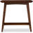 Mid-Century Modern Scandinavian Style Console Table With Slatted Shelf, Solid Rubber Wood And MDF Veneer, Dark Walnut Finish