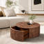 Table basse rotative en bois avec 2 tiroirs Burl