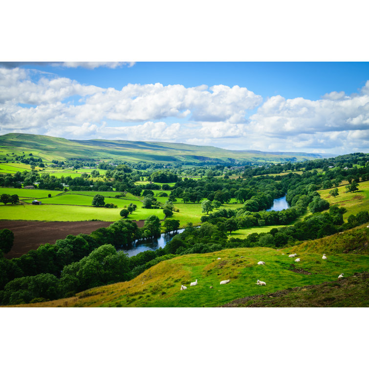 Entiat River Through Rural Farmland - Wrapped Canvas Print