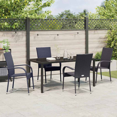 Garden Dining Set 5 Pcs PE Rattan