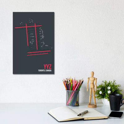 YYZ Diagram, Toronto 1 Piece Wrapped Canvas Wall Art
