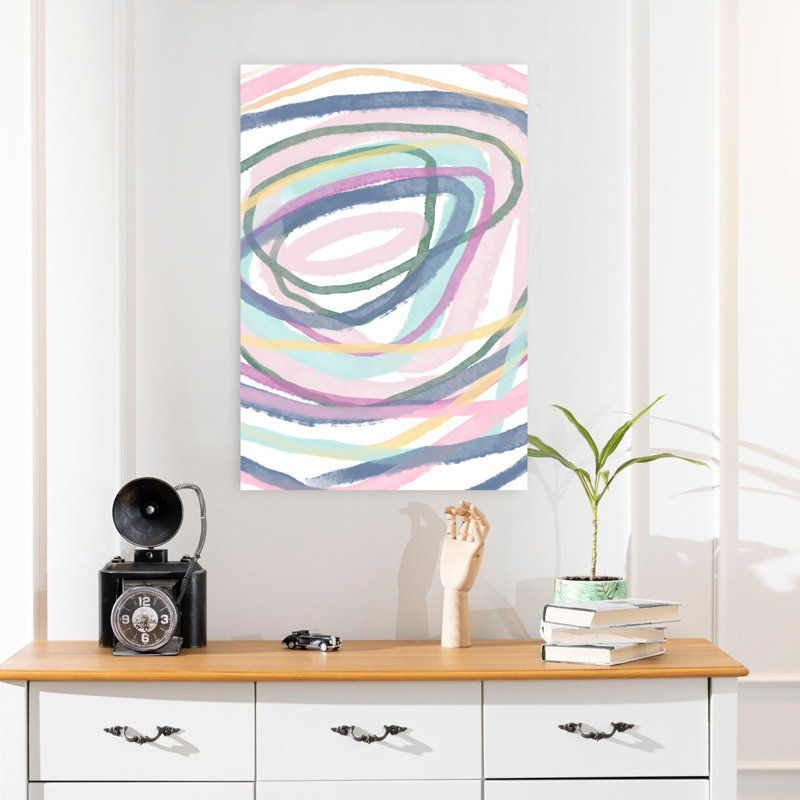 Abstrait pastel abstrait tourbillon abstrait contemporain, 24" H x 16" W