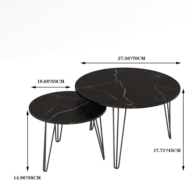 Table basse gigogne, Noir