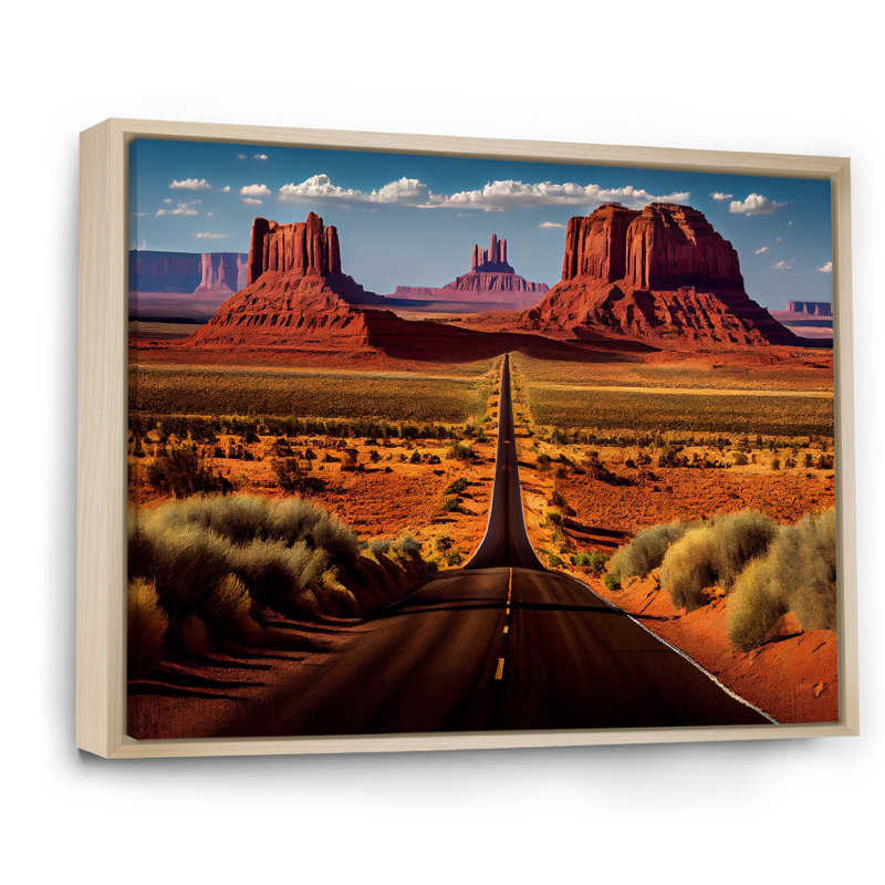 " Monument Valley Navajo Spirit ", 34" H x 44" W x 1.5" D, Natural Floater Frame