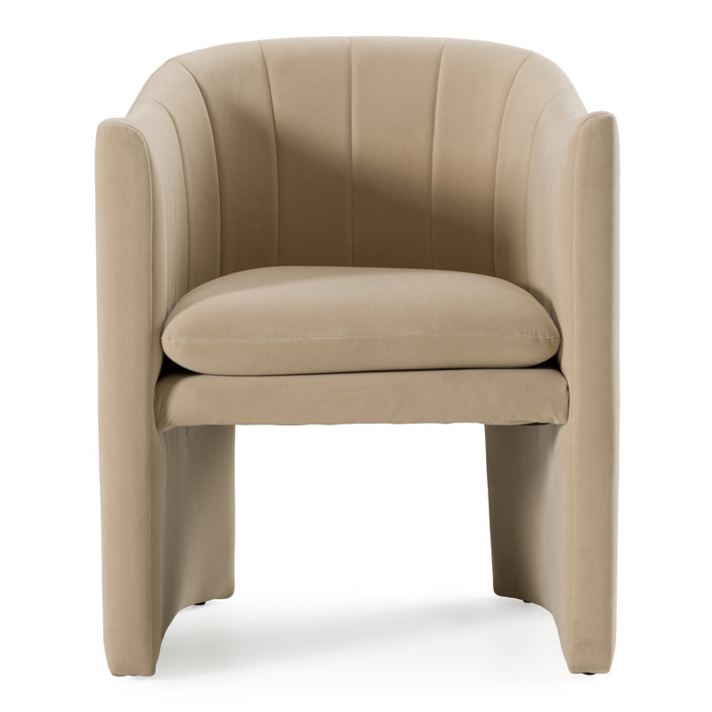 Fauteuil en velours Kidman, Velours beige