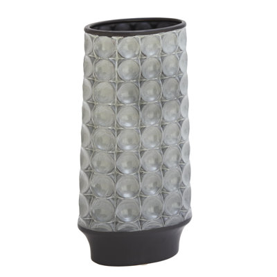 Vase de table en céramique argenté intérieur / extérieur
