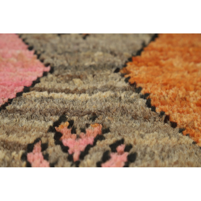 Tapis carré géométrique en laine marocain 6 x 6