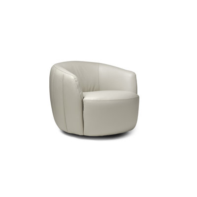 Fauteuil pivotant en cuir véritable Kira