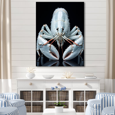«Modern Modern Black and Blue Crayfish», reproduction sur toile
