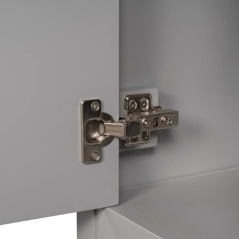 Gray MDF Freestanding Single Bathroom Vanity with Cultured Marble Sink