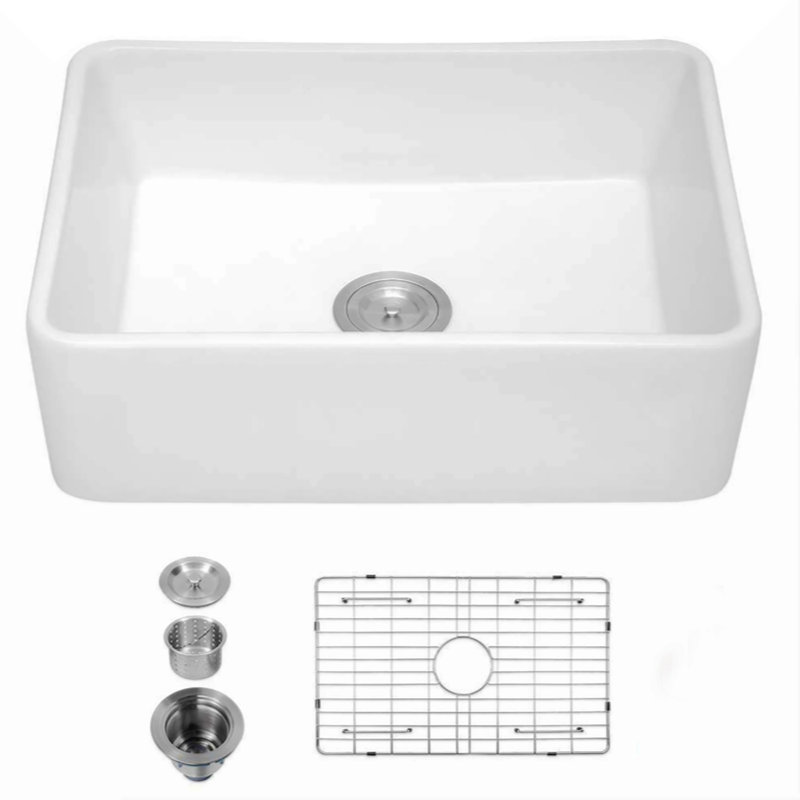 30 X 20 Inch Ceramic Farmhouse Apron-Front Kitchen Sink Single Bowl